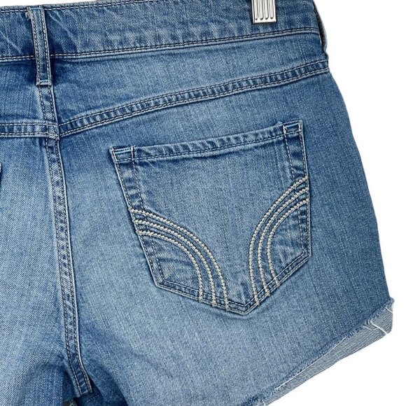 Hollister WOMEN'S SHORTS‎ CUFFED BOTTOM DENIM BLUE SIZE 5 - Picture 6 of 8